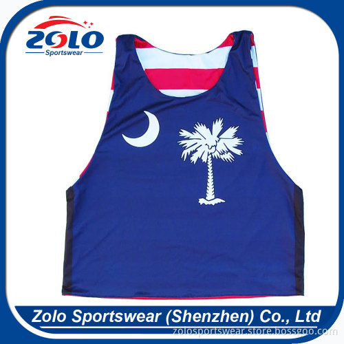 2016 New Round Neck Custom-Made Reversible Lacrosse Pinnies